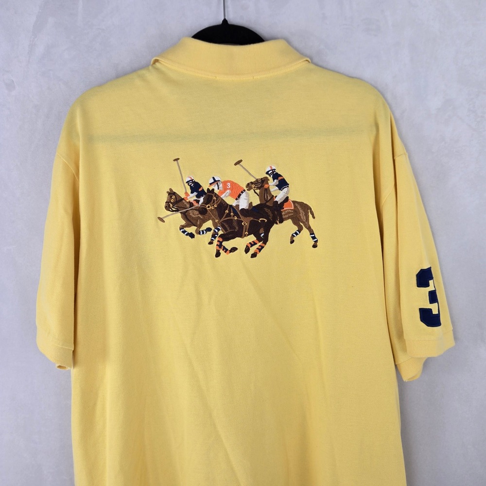 Polo Ralph Lauren Yellow International Challenge Cup Polo Shirt 2XLT Mens Pony